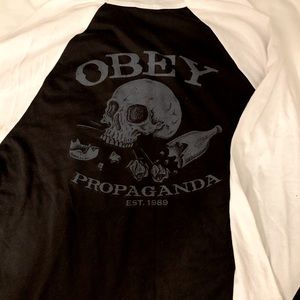 Obey Women’s top L 3/4 sleeve